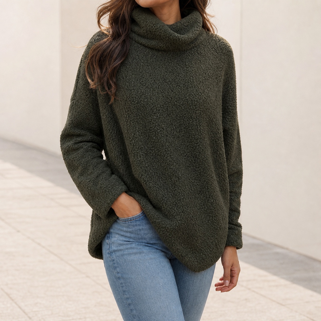 Winter Clothing On Sale Women'S - 여성용 겨울 터틀넥 오버사이즈 두꺼운 솔리드