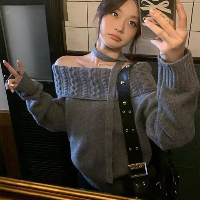 Winter Clothing Trends For Women - 여성 의류 패션 슬래시 넥 긴팔