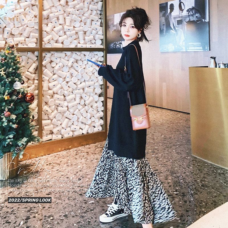 플러스 사이즈 스트리트 캐주얼 패치 워크 미디 드레스  - Winter Clothing Trends For Women 리뷰 및 가격