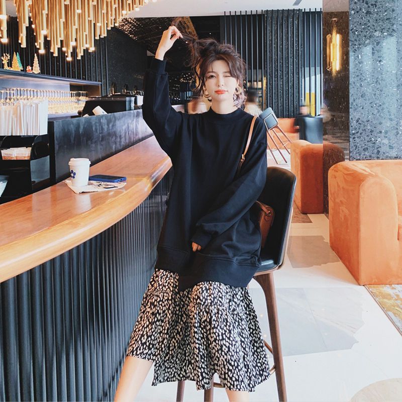플러스 사이즈 스트리트 캐주얼 패치 워크 미디 드레스  - Winter Clothing Trends For Women 리뷰 및 가격