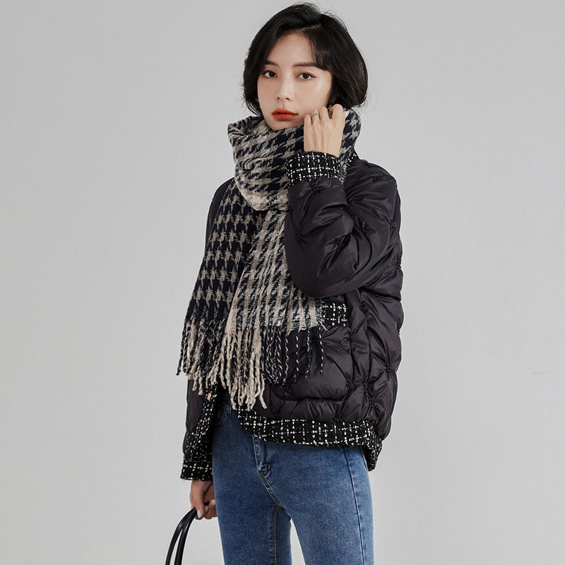 가을 겨울 다운 재킷 브이넥 패치워크 경량 화이트 덕  - Winter Clothing Trends For Women 리뷰 및 가격