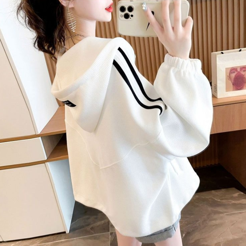 지퍼가 달린 색상 대비 여성용 후드티 스웨트셔츠 필수  - Winter Clothing Essential 리뷰 및 가격