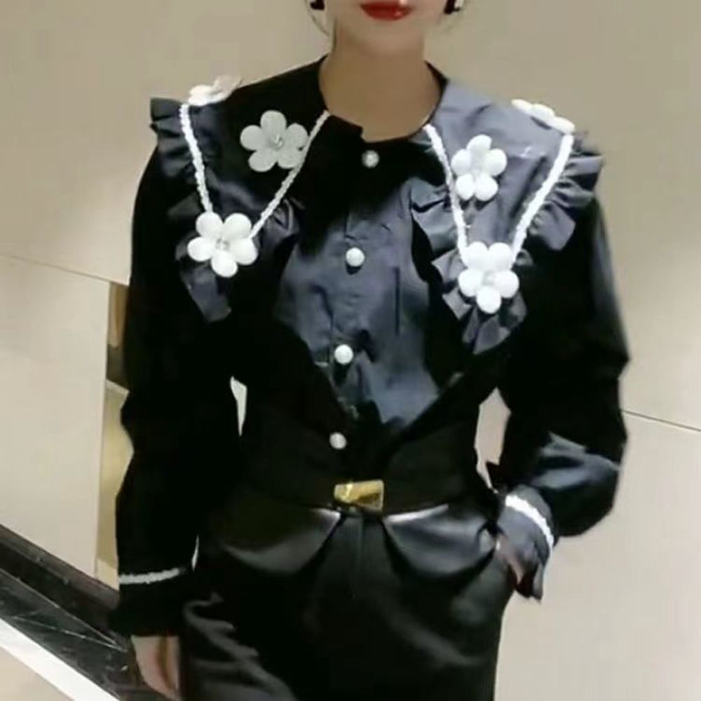 플러스 사이즈 긴팔 빅 칼라 블라우스, 트렌드 2024 - Winter Clothing Trends For Women 리뷰 및 가격