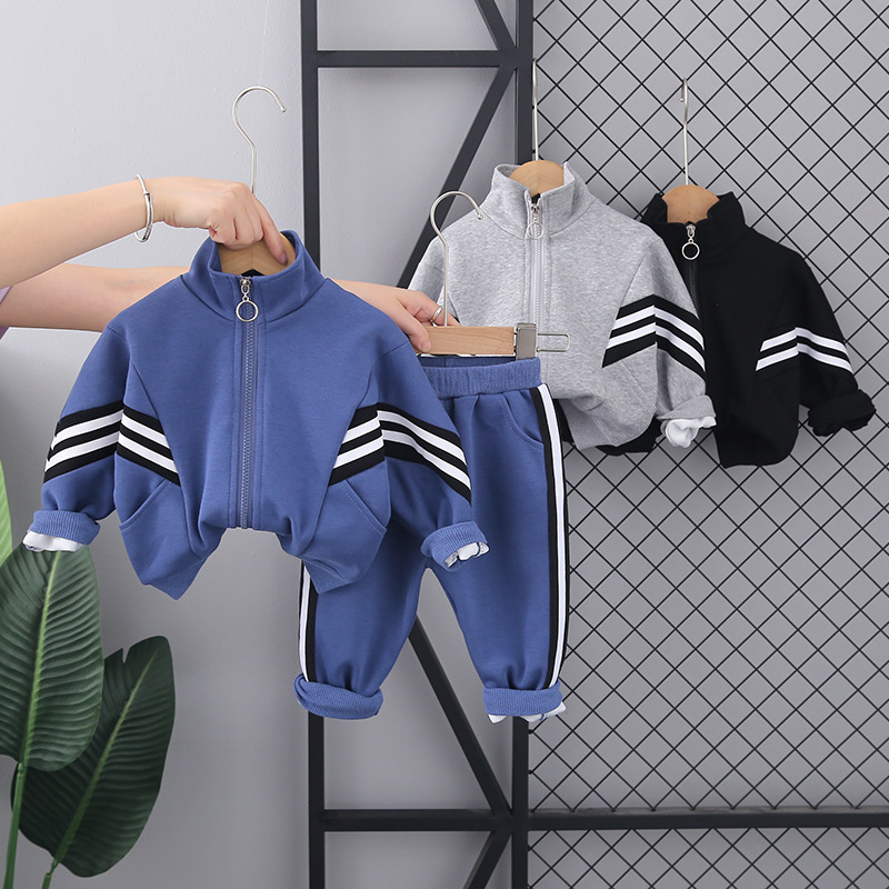 가을 아기 소년 의류 세트, 아동용 줄무늬 지퍼 재킷  - Winter Clothing Activity 리뷰 및 가격