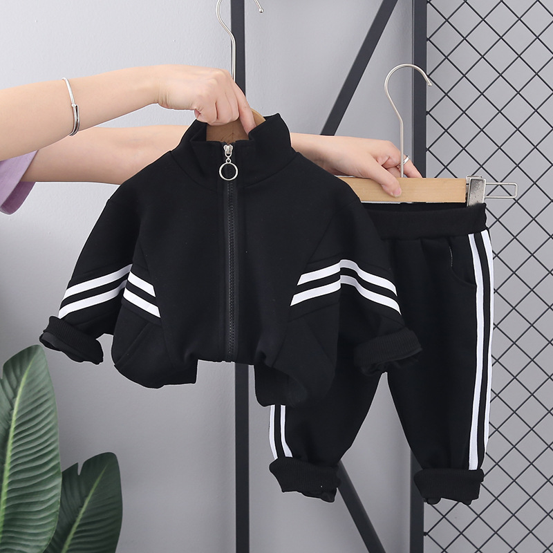 가을 아기 소년 의류 세트, 아동용 줄무늬 지퍼 재킷  - Winter Clothing Activity 리뷰 및 가격
