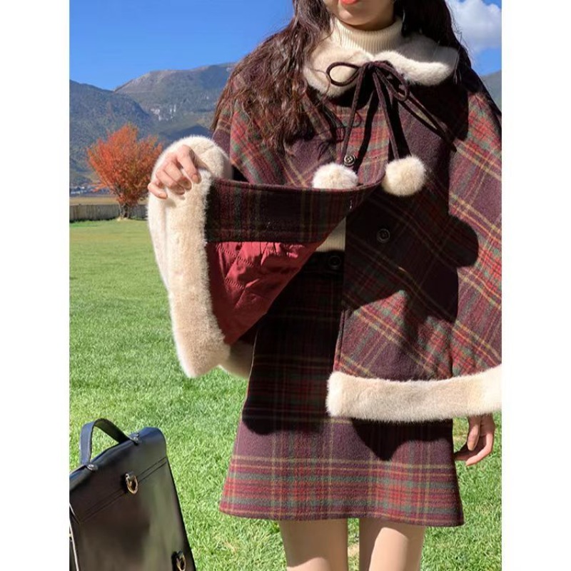 달콤한 일본 로리타 귀여운 스커트 세트 여성용 망토 자 - Winter Clothing Types 리뷰 및 가격