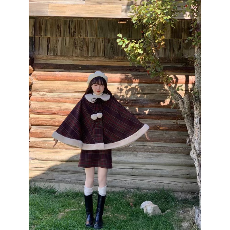 달콤한 일본 로리타 귀여운 스커트 세트 여성용 망토 자 - Winter Clothing Types 리뷰 및 가격