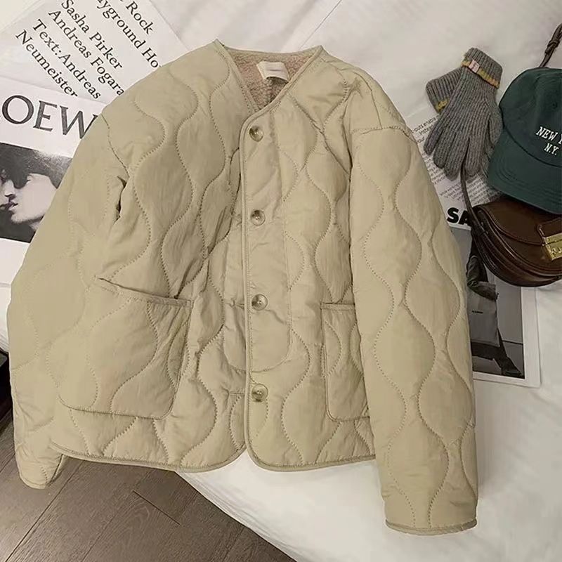 가을 겨울 퀼트 자켓 버튼 양털 코튼 코트 여성 의류  - Winter Clothing Trends For Women 리뷰 및 가격