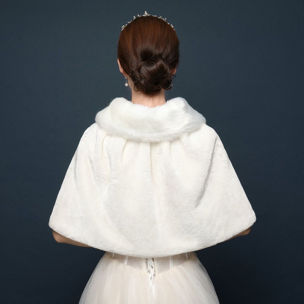 화이트 여성용 겨울 두꺼운 플러시 랩 숄 팔꿈치 길이  - Winter Clothing Stores 리뷰 및 가격