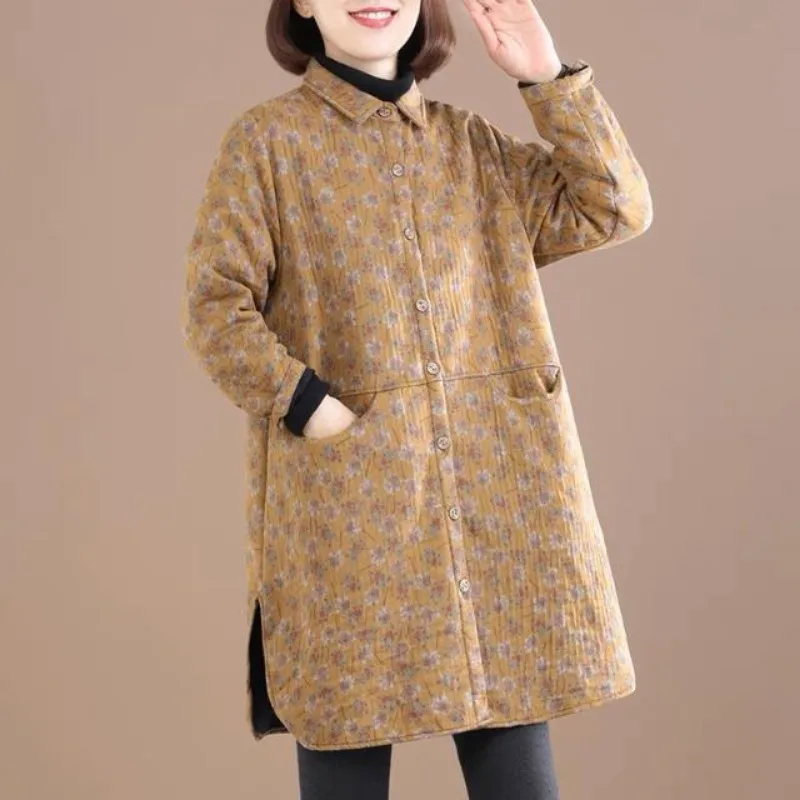 빈티지 플로럴 프린트 여성 재킷, 용수철 플리스 코트, - Winter Clothing Trends For Women 리뷰 및 가격