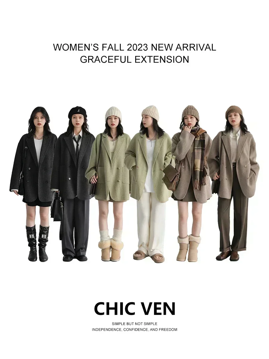 CHIC VEN 여성용 울 코트 루즈 캐주얼 더블 브레 - Winter Clothing Trends 2026 리뷰 및 가격