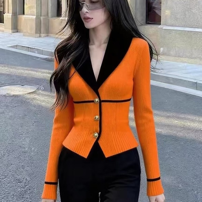 한국 슬림 숏 스웨터 상의, 긴팔 코트, 럭셔리 하이엔 - Winter Clothing Trends For Women 리뷰 및 가격