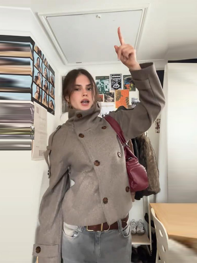 스탠드 칼라 짧은 갈색 여성 재킷 캐주얼 더블 브레스티 - Winter Clothing Trends 2026 리뷰 및 가격