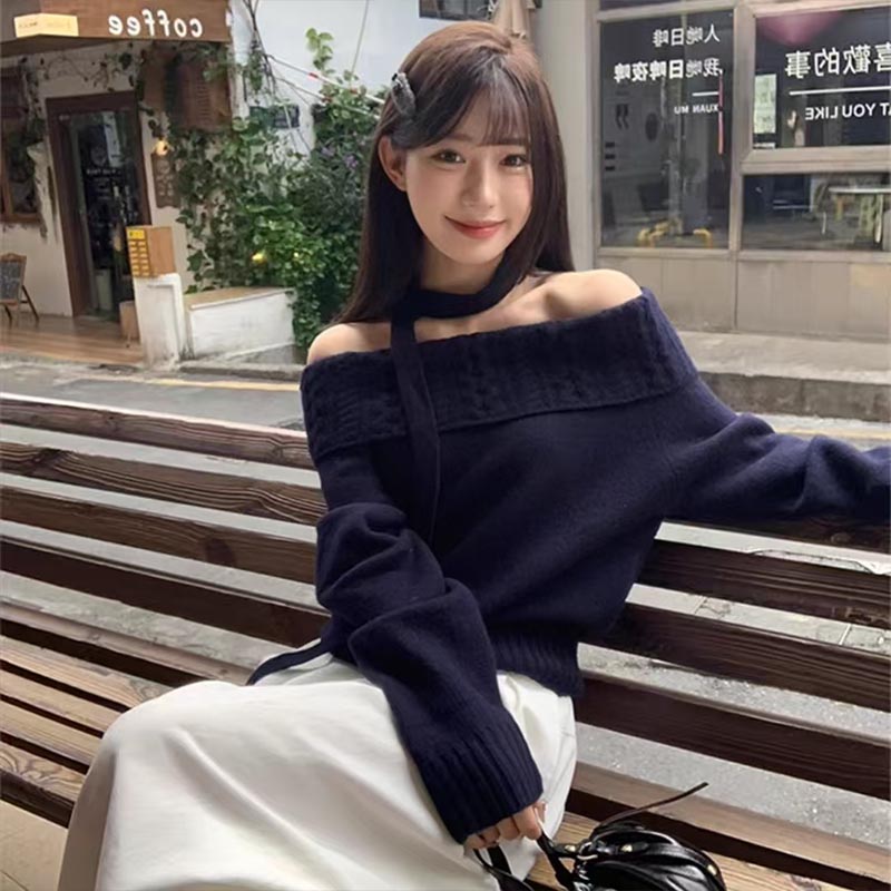 여성 의류 패션 슬래시 넥 긴팔 니트 풀오버 가을 겨울 - Winter Clothing Trends For Women 리뷰 및 가격
